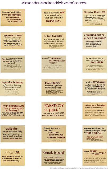 Les fiches d’écriture d’Alexander MacKendrick