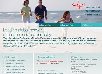 capture de la page d'accueil de l'international federation of health plans