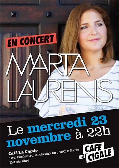 Concert gratuit: Marta Laurens le 23 novembre au Café de la Cigale