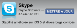 Skype mis à jour pour iOS 5