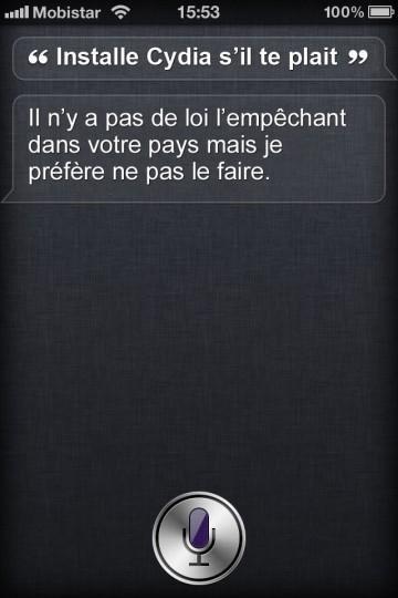 cydia lol1 Siri déjà hacké ?