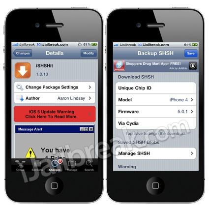 iSHSHit se met à jour pour iOS 5.0.1