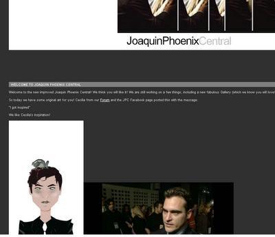 En 1er page du site Joaquin Phoenix Central