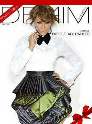 Nicole Ari-Parker en couverture de Denim mag pour les fêtes