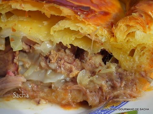 Tourte au chou  vert et manchons  de canard