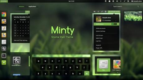 gnome shell   minty by satya164 d4fuq2n 560x314 7 nouveaux Thèmes Gnome Shell