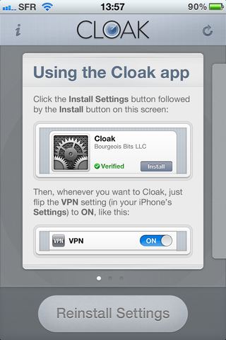 Cloak, un client VPN pour iPhone/iPad et Mac
