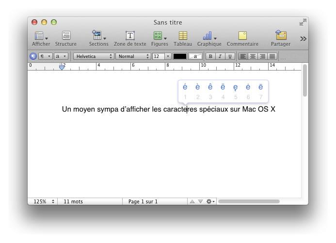 caractères spéciaux et accents sur Mac OS X Lion iOS