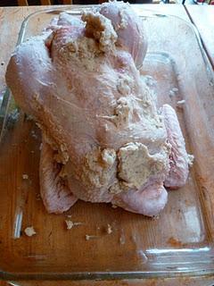 Poulet en croûte de pain (volaille de Noël)