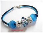 bracelet suedine et coton bleu pandora style 1