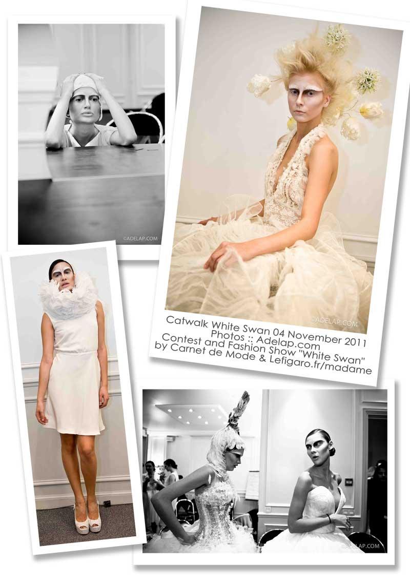 Mode :: Backstages du Défilé White Swan organisé par Carnet de Mode et Madame Figaro lors du salon Les Coulisses du Mariage