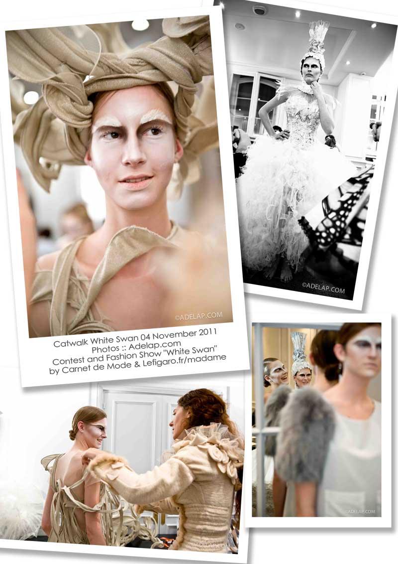 Mode :: Backstages du Défilé White Swan organisé par Carnet de Mode et Madame Figaro lors du salon Les Coulisses du Mariage