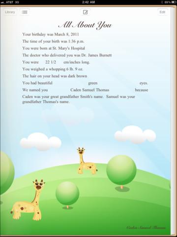Sweet Baby: le 1er livre de souvenirs de bébé pour iPad est GRATUIT pour une durée limité