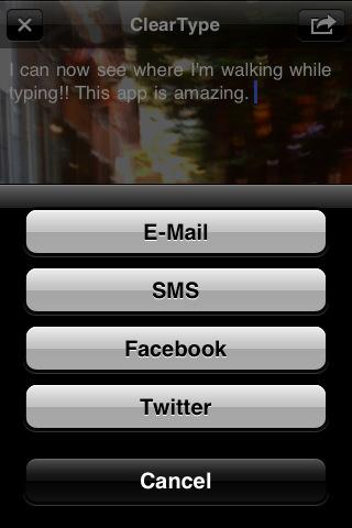 Avec l’application ClearType tapez vos SMS/Tweet en marchant tranquillement dans la rue!