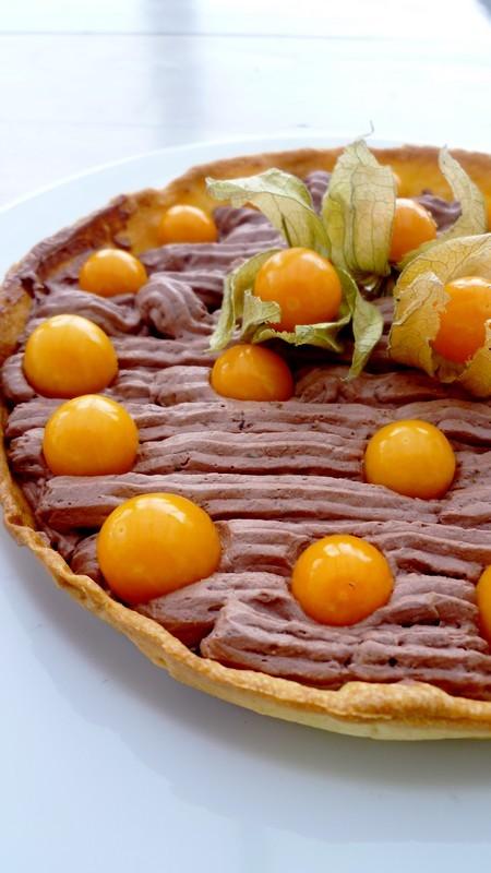 Tarte au praliné et physalis 012
