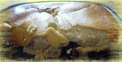 Far à l'okara,lait d'amandes,pruneaux,sirop d'agave