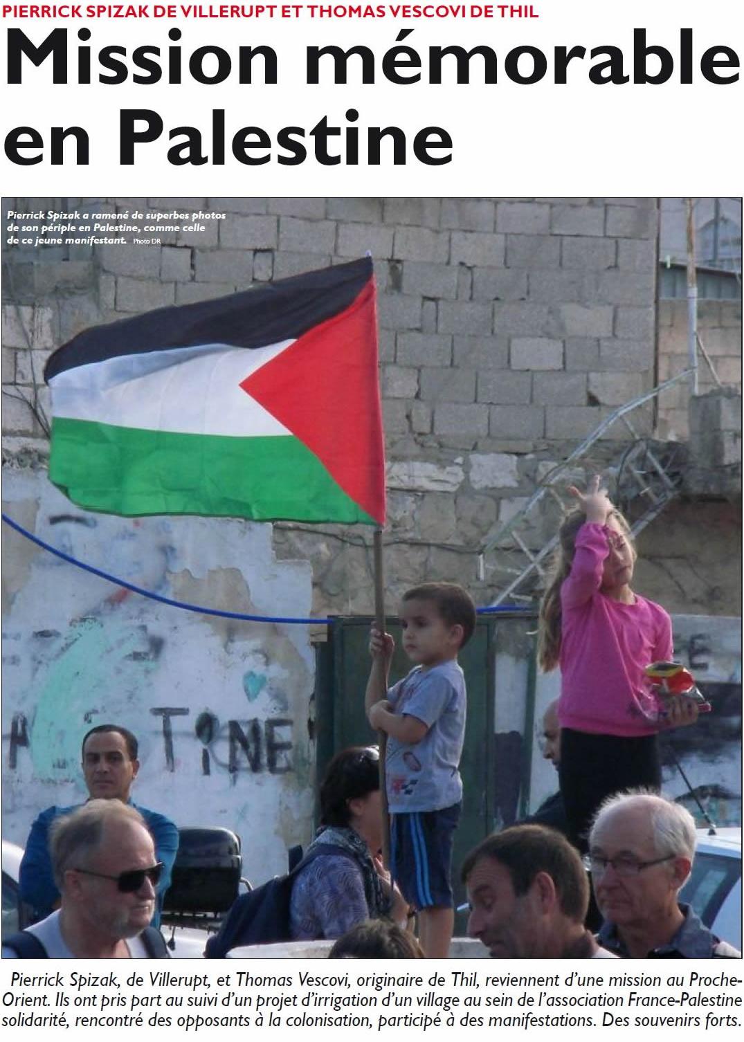 Le passionnant périple de deux jeunes en Palestine