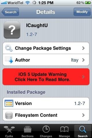 Tweak ICaughtU: Prend une photo et géolocalise le voleur de son iBidule