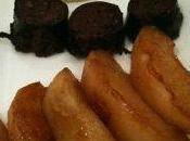 Boudin pomme fruit nashi caramélisés, confit d'oignon vinaigre cidre