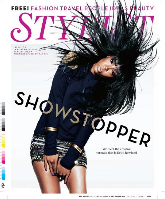 Kelly Rowland en couverture de Stylist mag UK, nov 2011