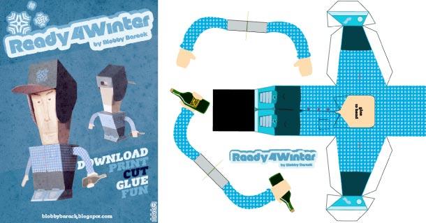 Blog_Paper_Toy_papertoy_Ready4winter_Blobby_Barack Blog_Paper_Toy_papertoy_Ready4winter_Blobby_Barack