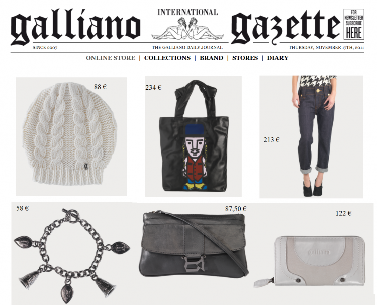 News Mode : Galliano ouvre son Gallianostore