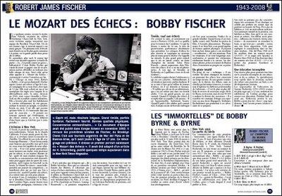 L'hommage joueur d'échecs Bobby Fischer