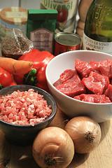 Ingredients pour le goulash