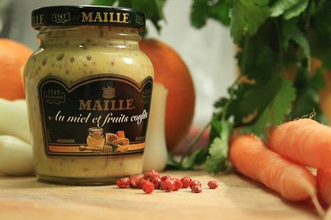 Moutarde au miel et baies roses