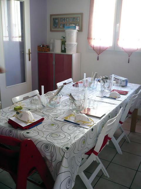 Un atelier chez Kafée :) De beaux marbrages, des chocolats, du thé et du partage...