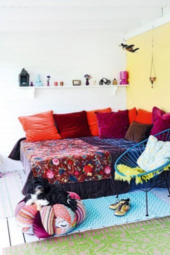 Salon Une Déco joyeuse un peu Hippie-Voyageur