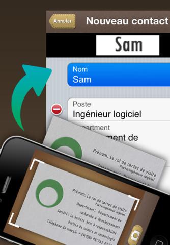 Scanner vos cartes de visites avec SamCard Pro pour iPhone qui passe 4,99€ à 2,39€ pour une durée limitée