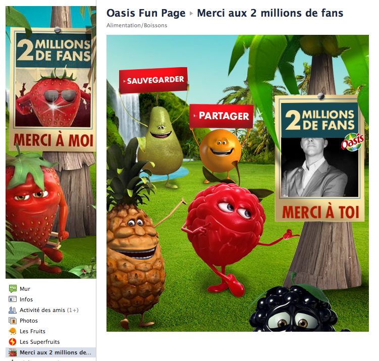 Page facebook Oasis Fun Page