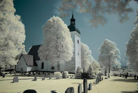 Église Grödinge infrarouges 