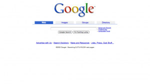 Google, rétrospective des menus de navigations en images