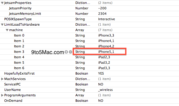 iOS 5 iPhone 5 LiPhone 5 présent dans le code de iOS 5