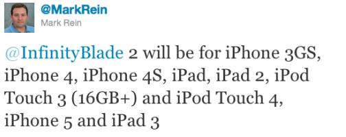 L’iPhone 5 et l’iPad 3, révélé par Epic Games