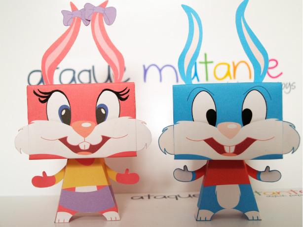 Papertoys Babs & Buster Bunny (x 2)