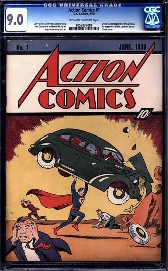 action comics 336x540 Le premier numéro du comic Superman senvole aux enchères