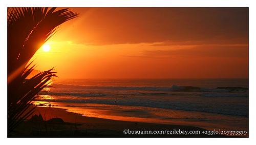 lever de soleil, busua beach