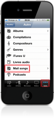 Le tweak PodMail permet d’envoyez vos mp3 via email vers votre iPhone