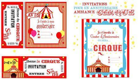 invitation anniversaire cirque