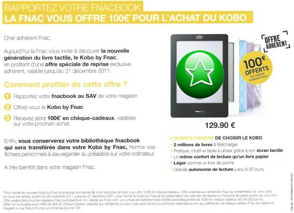 fnacbook100euros La Fnac reprend votre FnacBook pour lachat dun Kobo !