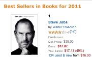 Bibliographie Steve Jobs : best-seller 2011 [Amazon]