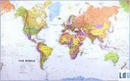 Maps international - Grande carte murale plastifiée - Le Monde (En Français) au 1/20mio