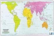 Maps international - Carte murale plastifiée - Carte du Monde selon Peters (en français)