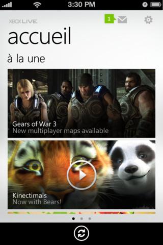 Appli officielle « XBox live » disponible sur iPhone/iPad