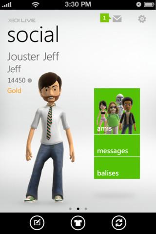 Appli officielle « XBox live » disponible sur iPhone/iPad