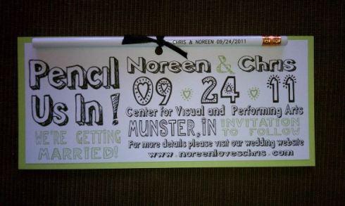 Save the date gribouillé comme “fait main”