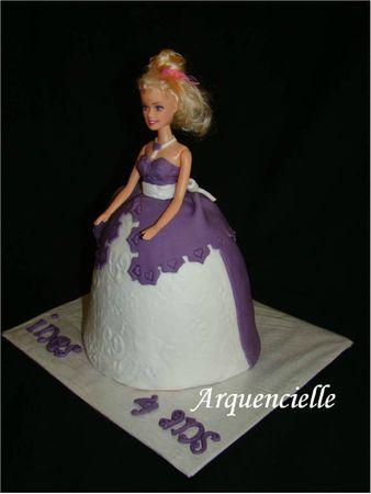Gâteau Princesse Barbie vue côté